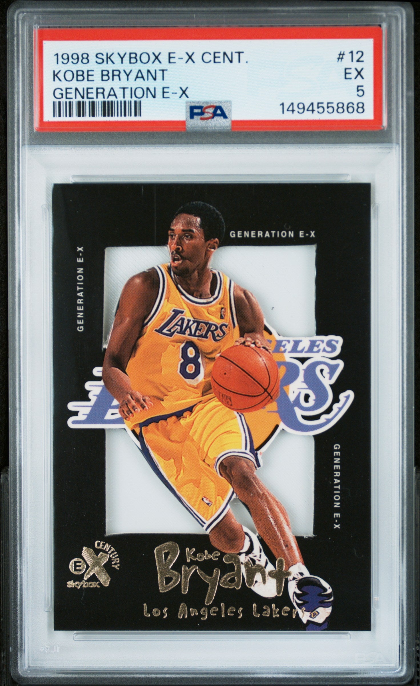 1998 Skybox E-X Century Generation E-X Kobe Bryant #12 /12 PSA 5