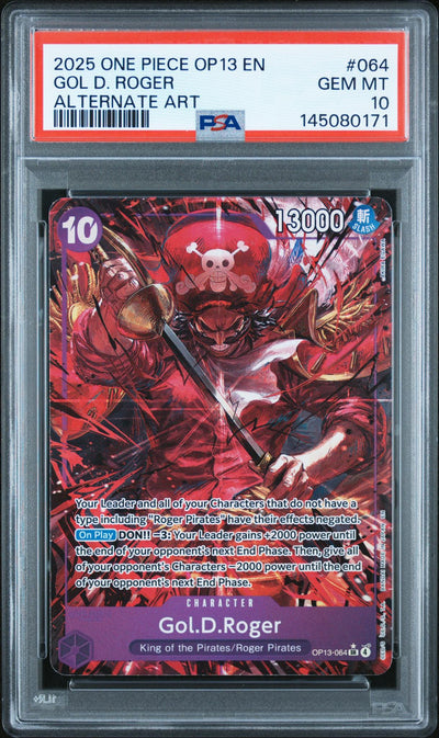 2025 One Piece GoL.D.Roger #064 Alternate Art PSA 10