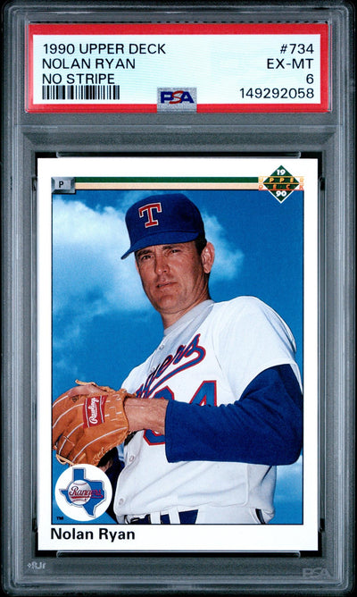 1990 Upper Deck Nolan Ryan #734 No Stripe PSA 6