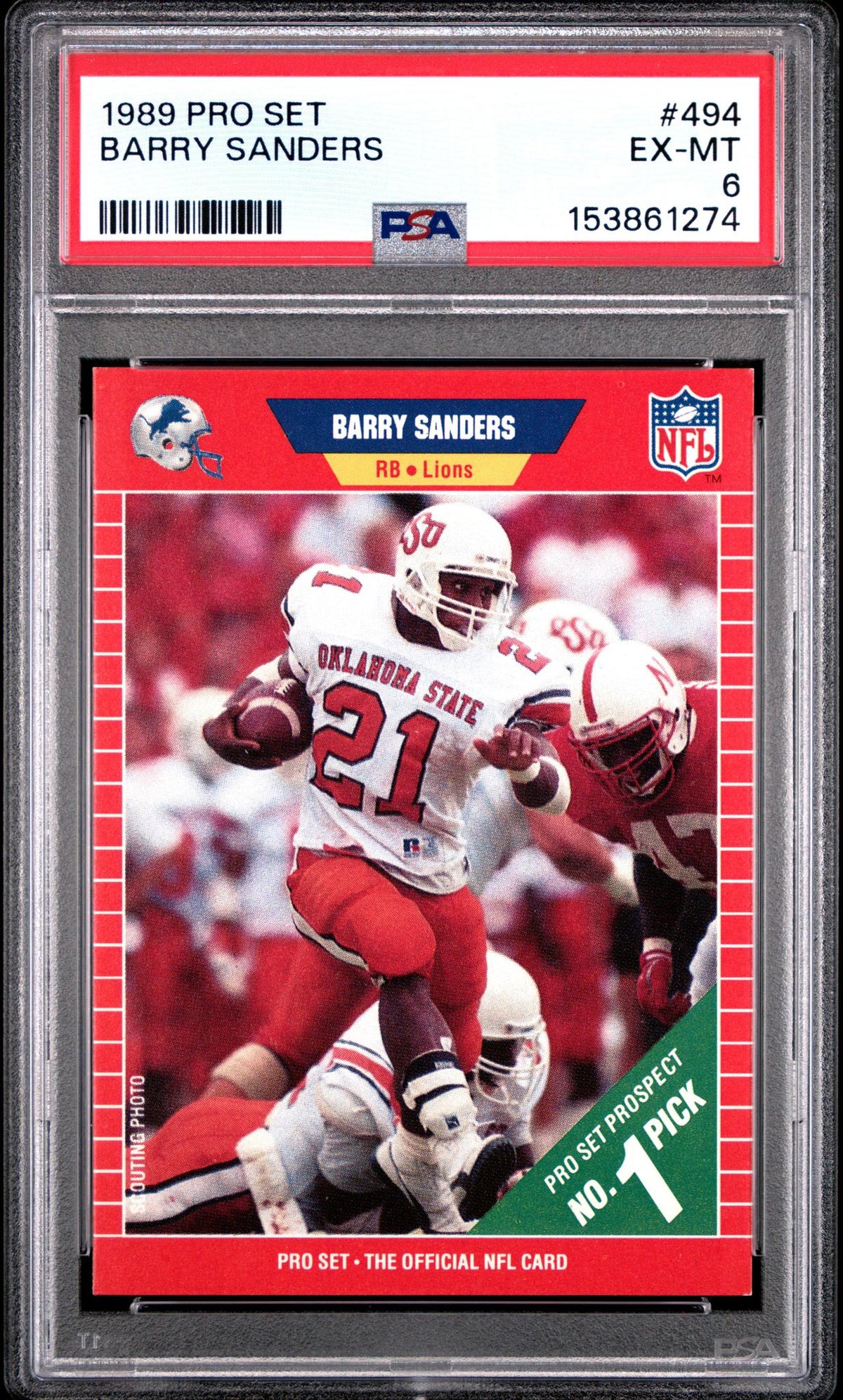1989 Pro Set Barry Sanders #494 PSA 6