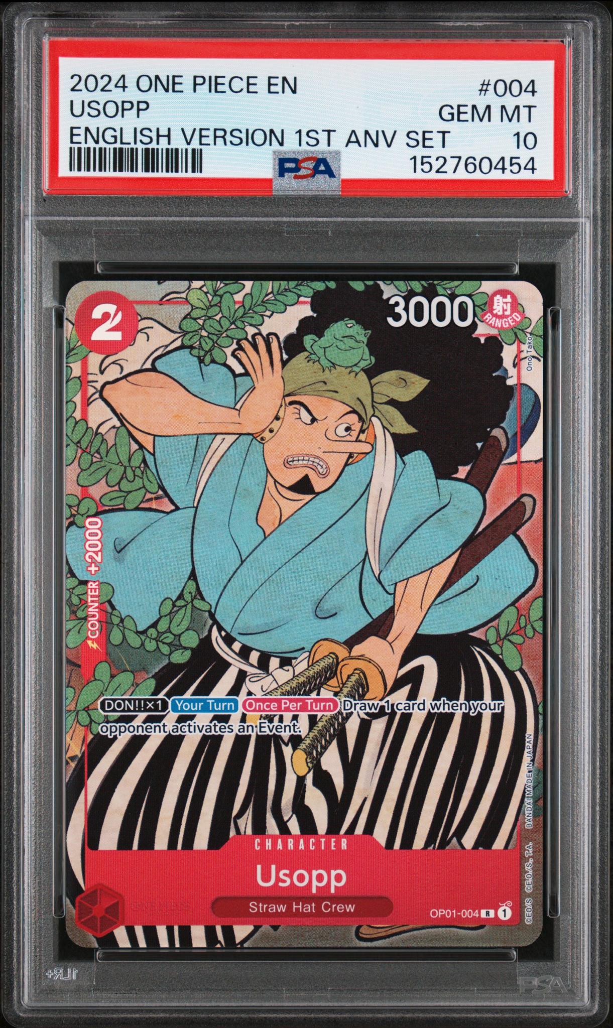 2024 One Piece 1st Anniversary Set Promo Usopp #OP01-004 PSA 10