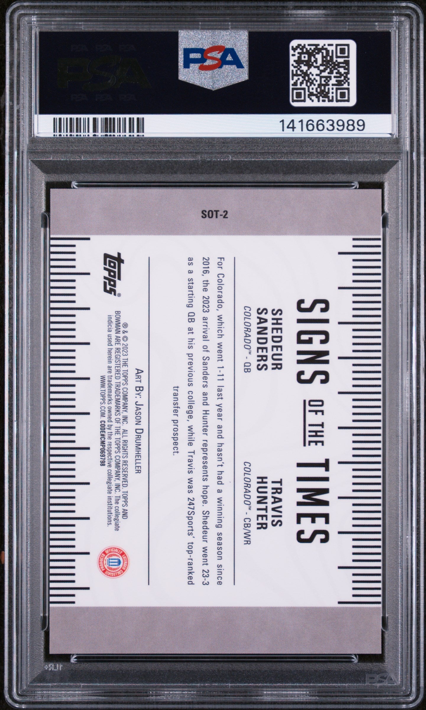 2023 Bowman University Best Signs of the Times Geometric T.Hunter/S.Sanders #SOT2 PSA 10