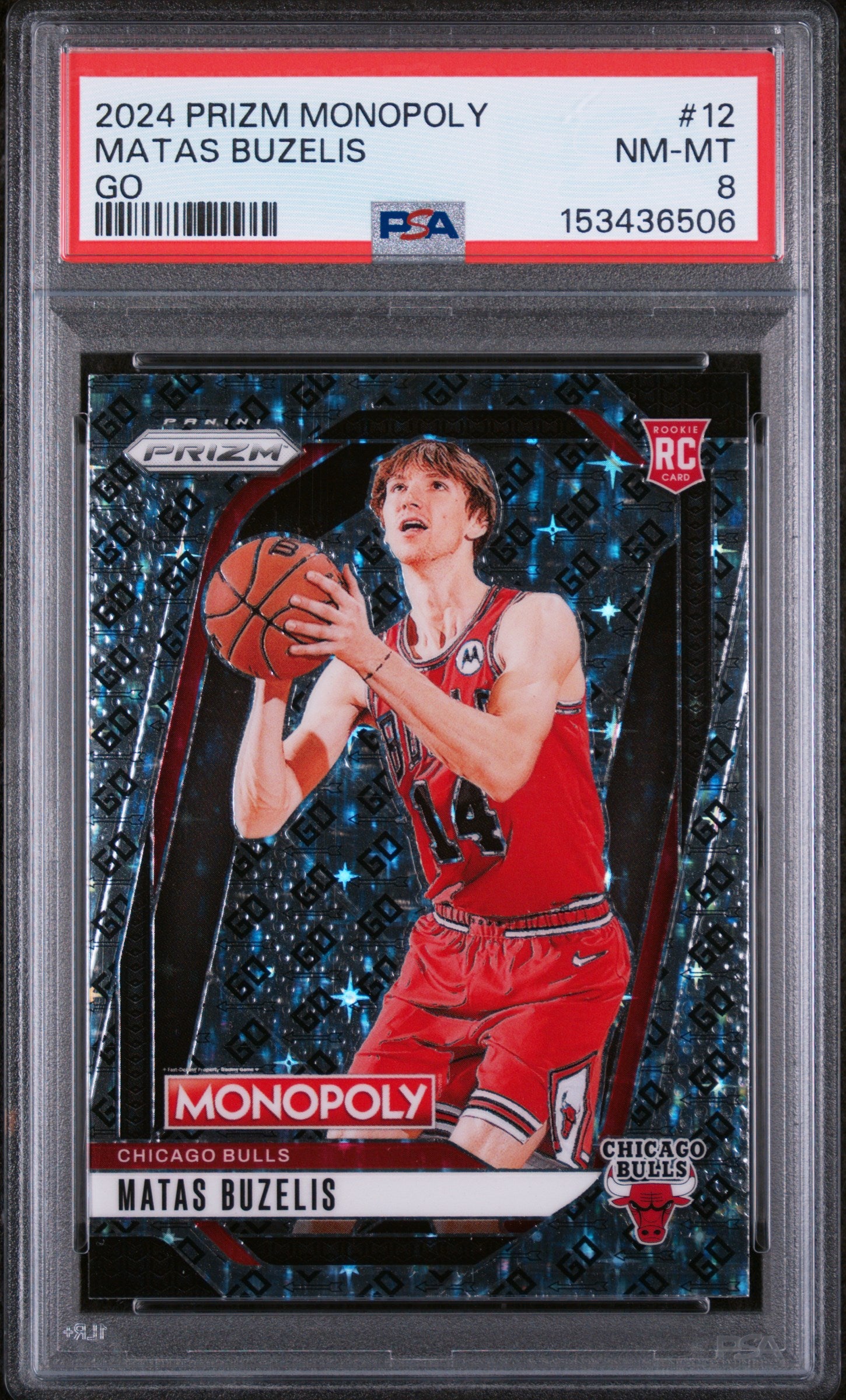 2024 Panini Prizm Monopoly Go Matas Buzelis #12 PSA 8