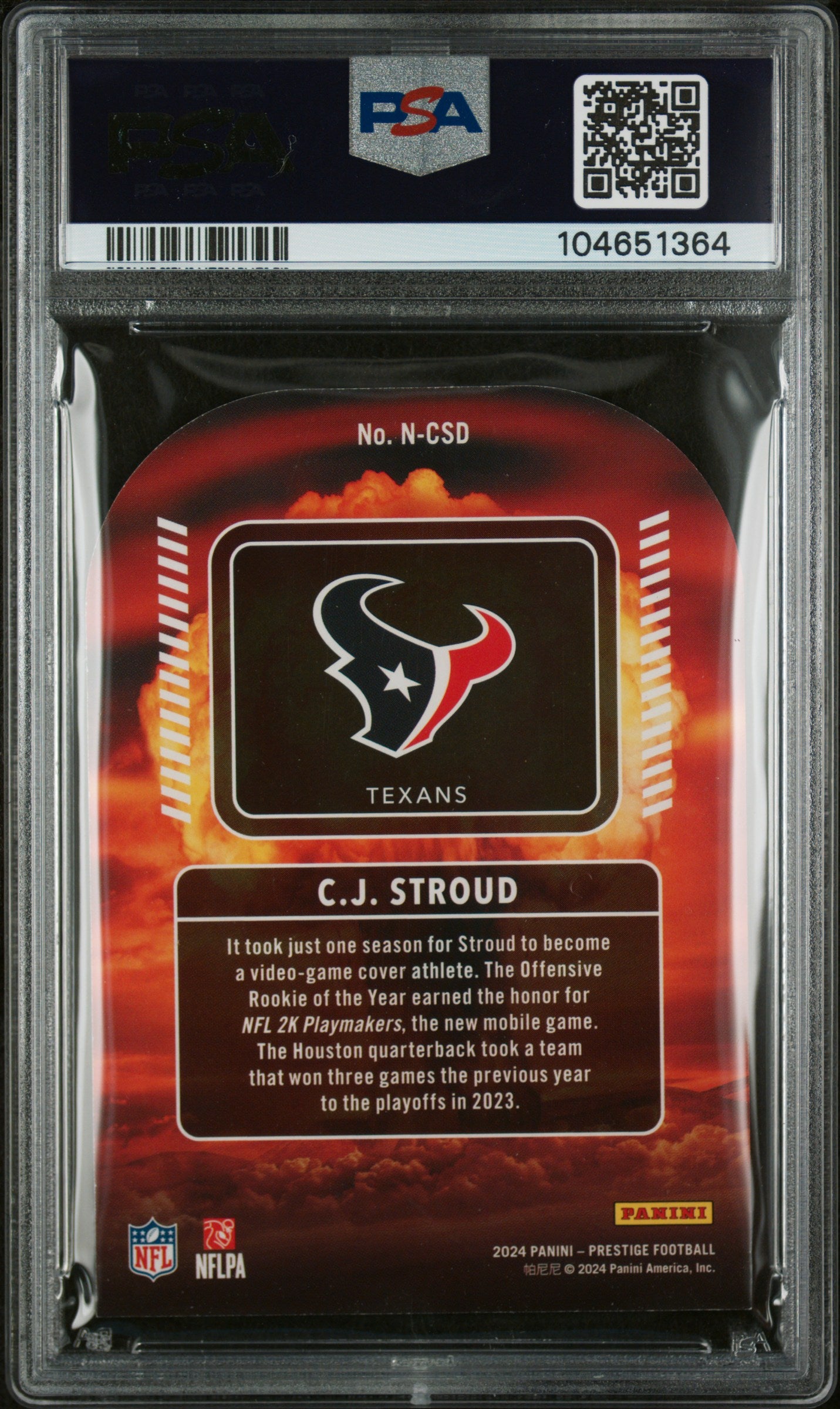 2024 Panini Prestige Nuclear CJ Stroud #NCSD PSA 9
