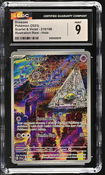 Pokémon Scarlet & Violet Drowzee #210/198 Illustration Rare Holo CGC 9