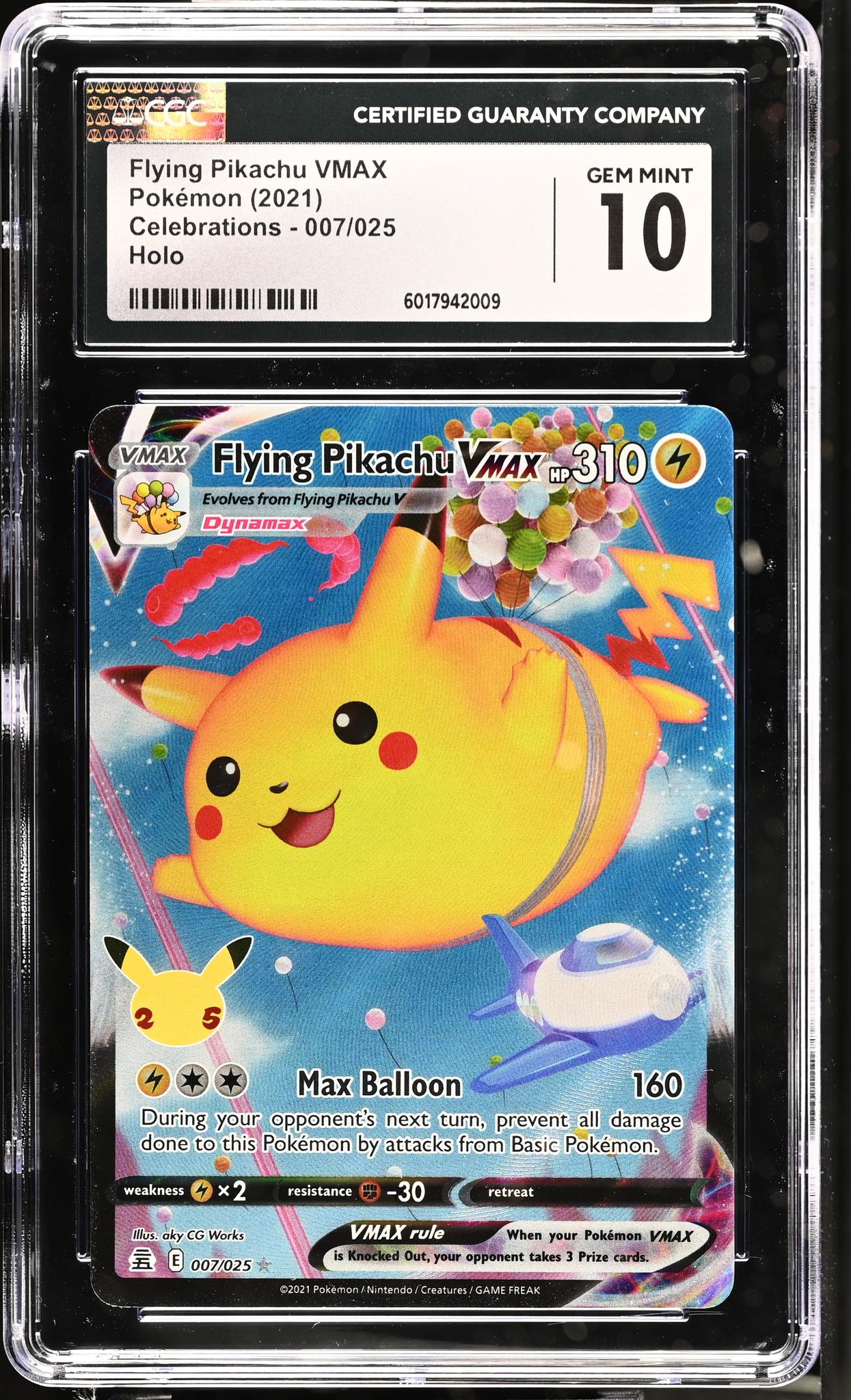 2021 Celebrations #007/025 Flying Pikachu VMAX CGC 10