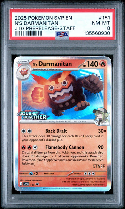 Pokémon SVP N's Darmanitan #181 Journey Together PSA 8
