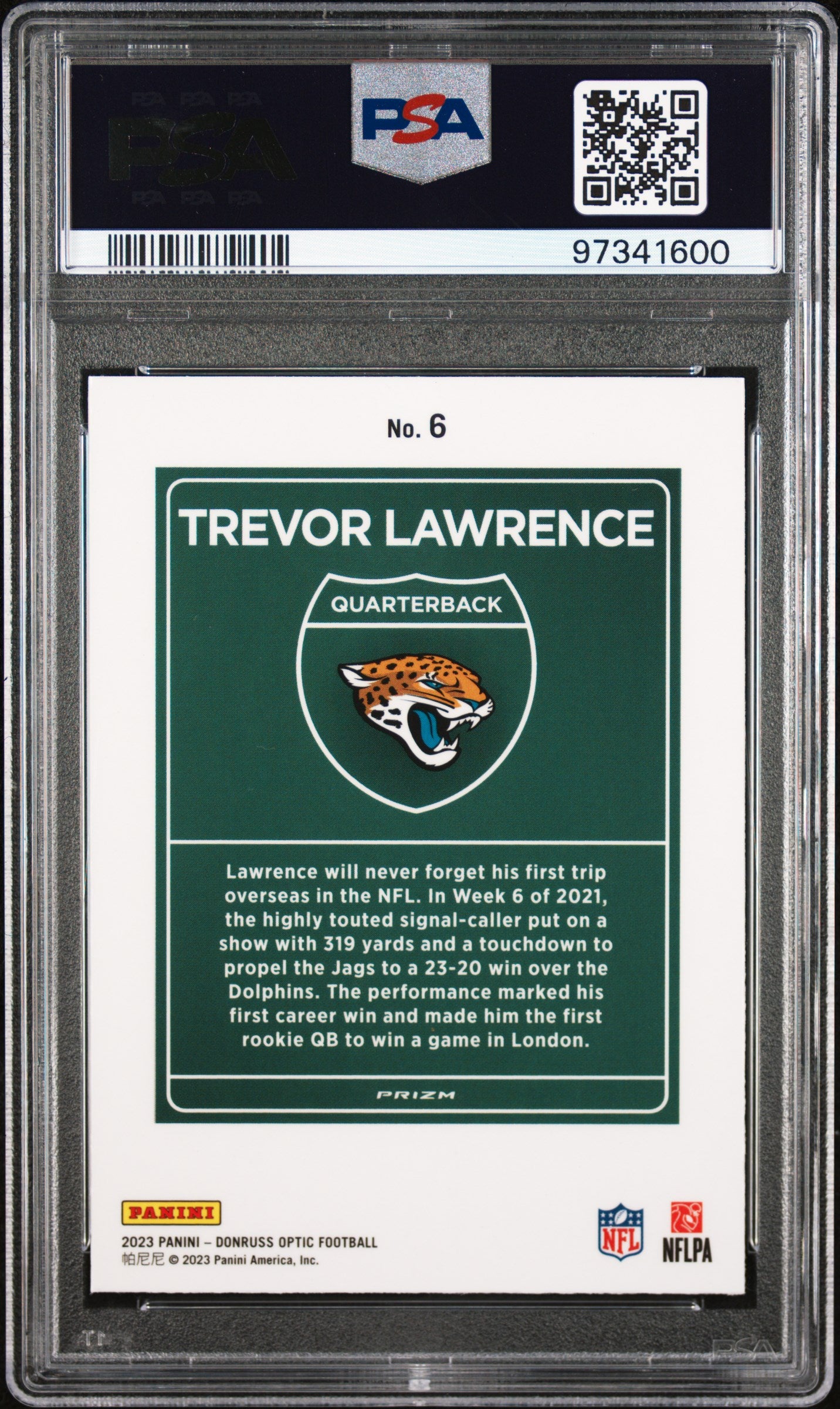 2023 Donruss Optic International Downtown Trevor Lawrence #6 PSA 9