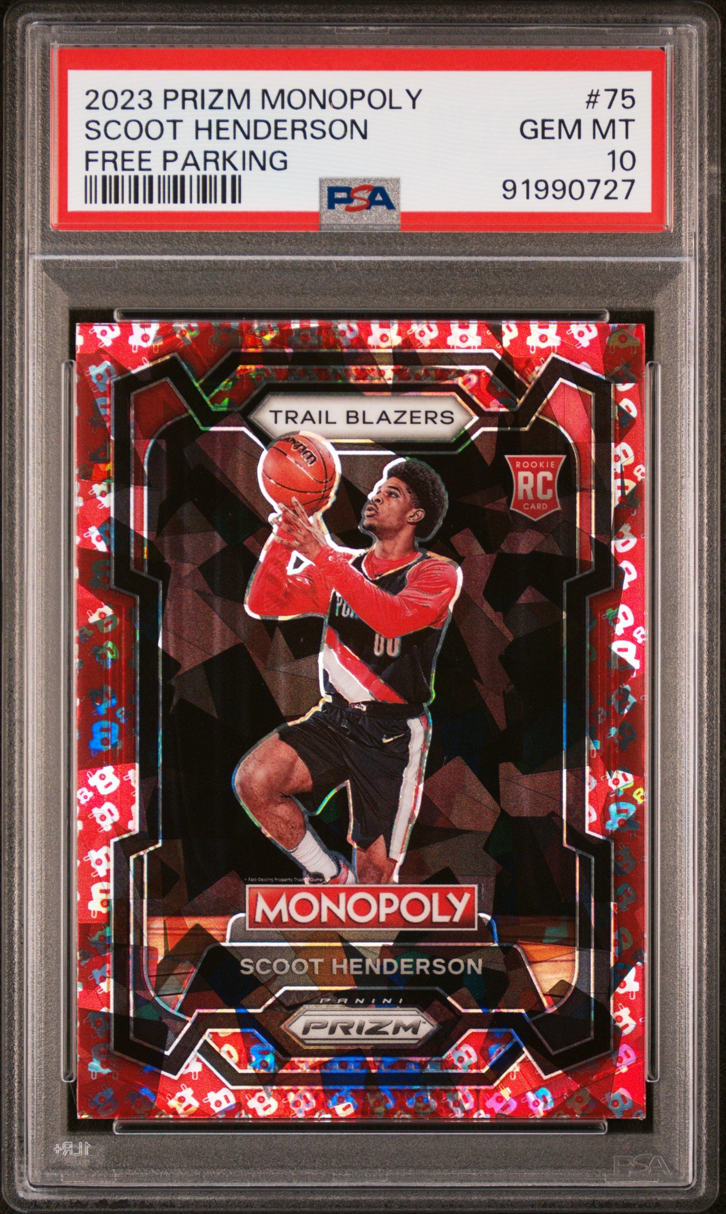 2023 Panini Prizm Monopoly Free Parking Scoot Henderson #75 PSA 10