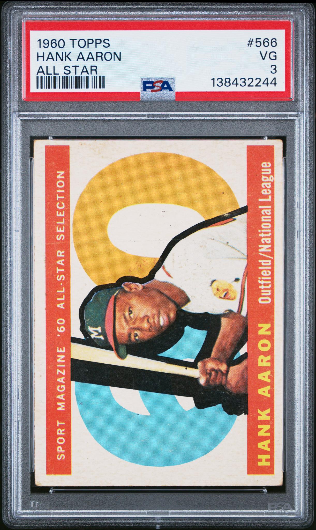 1960 Topps All Star Hank Aaron #566 PSA 3