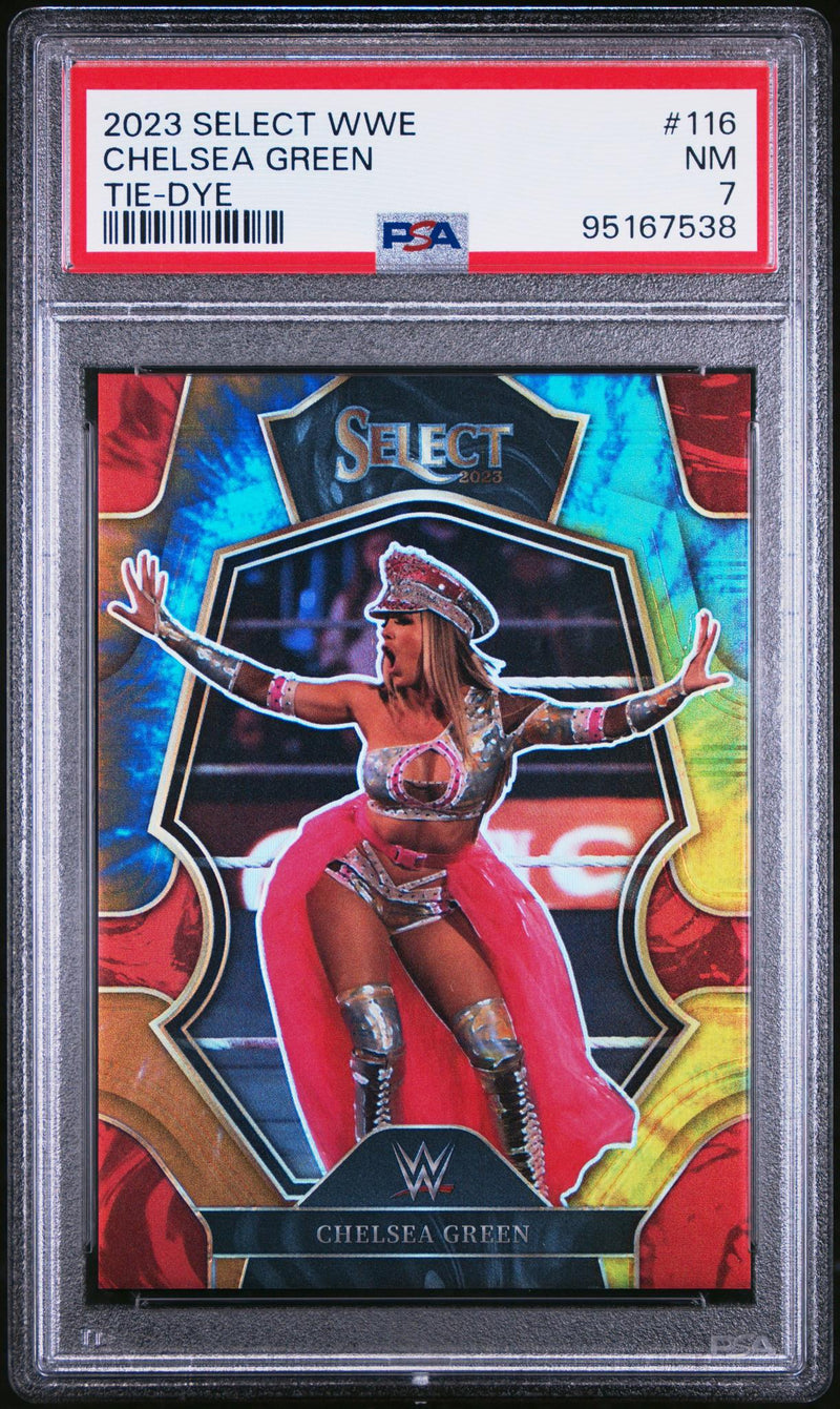 2023 Select WWE Chelsea Green Tie-Dye #116 /25 PSA 7