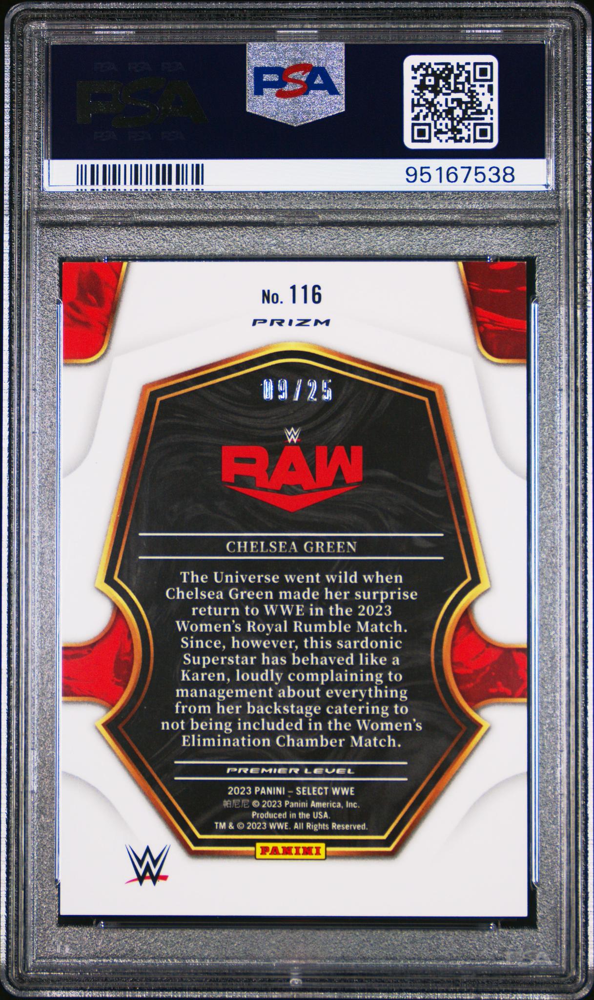 2023 Panini Select WWE Tie-Dye Chelsea Green #116 /25 PSA 7