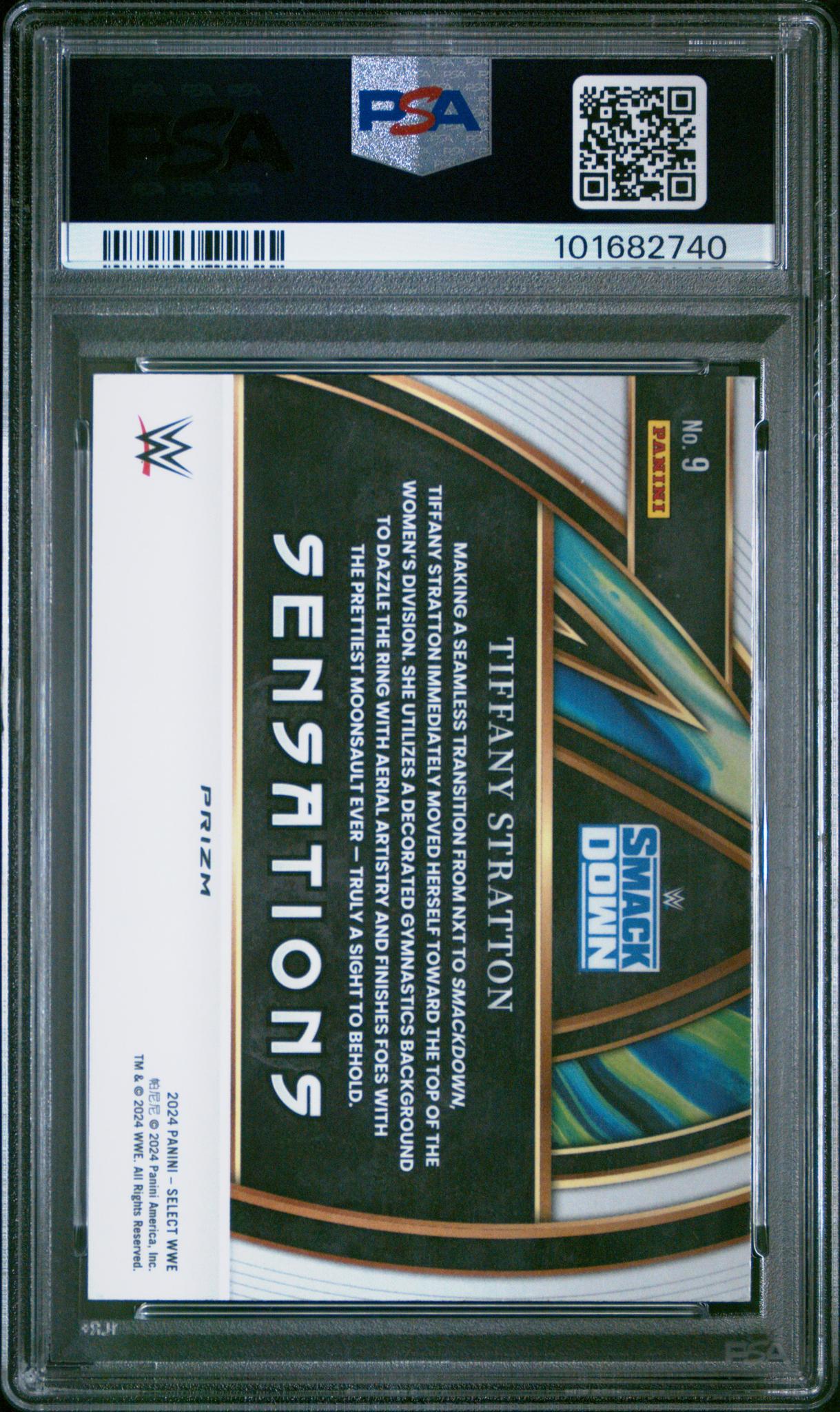 2024 Panini Select WWE Sensations Tiffany Stratton #9 PSA 8
