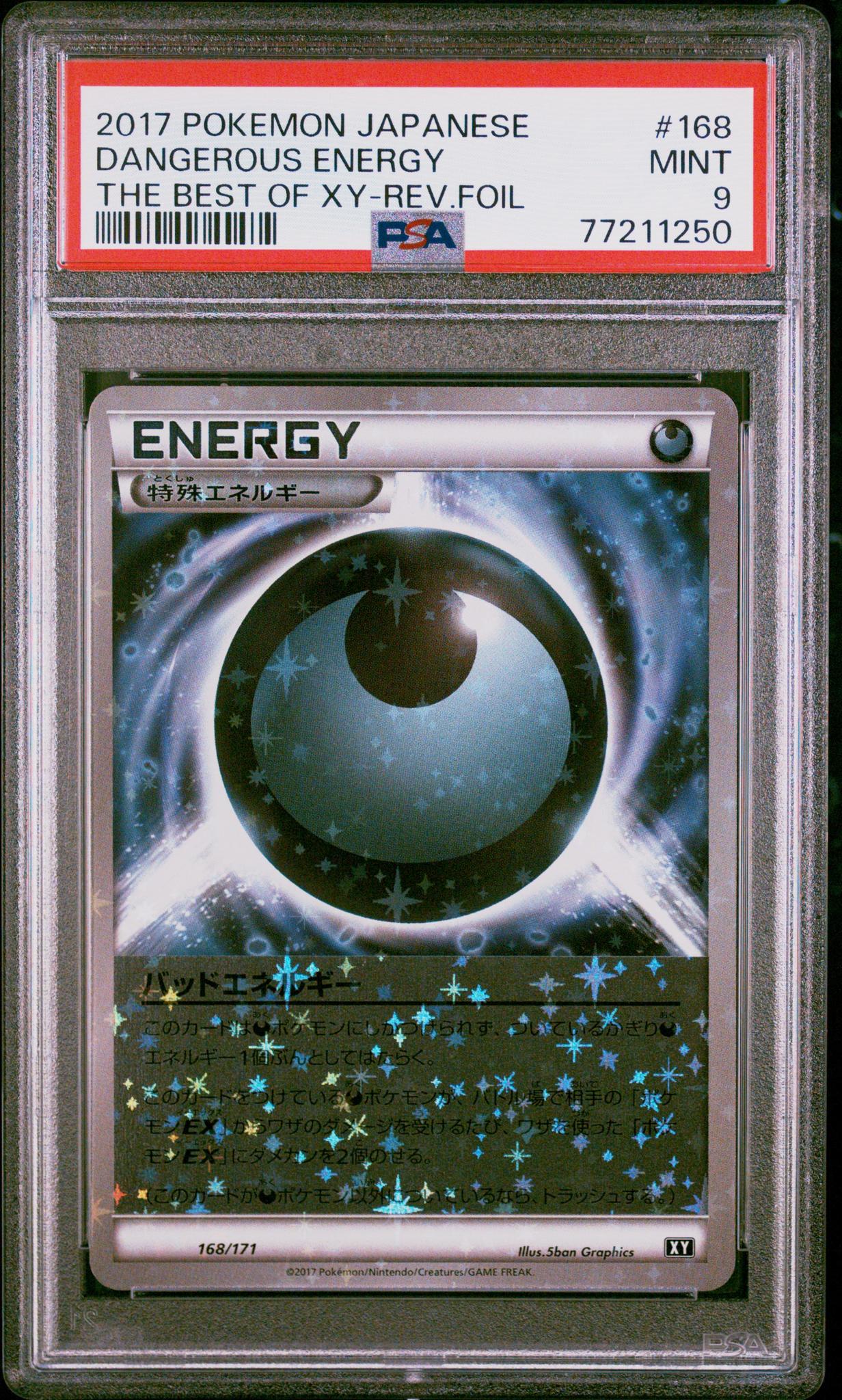 2017 Pokemon Japanese the Best of XY Reverse Foil Dangerous Energy #168 PSA 9