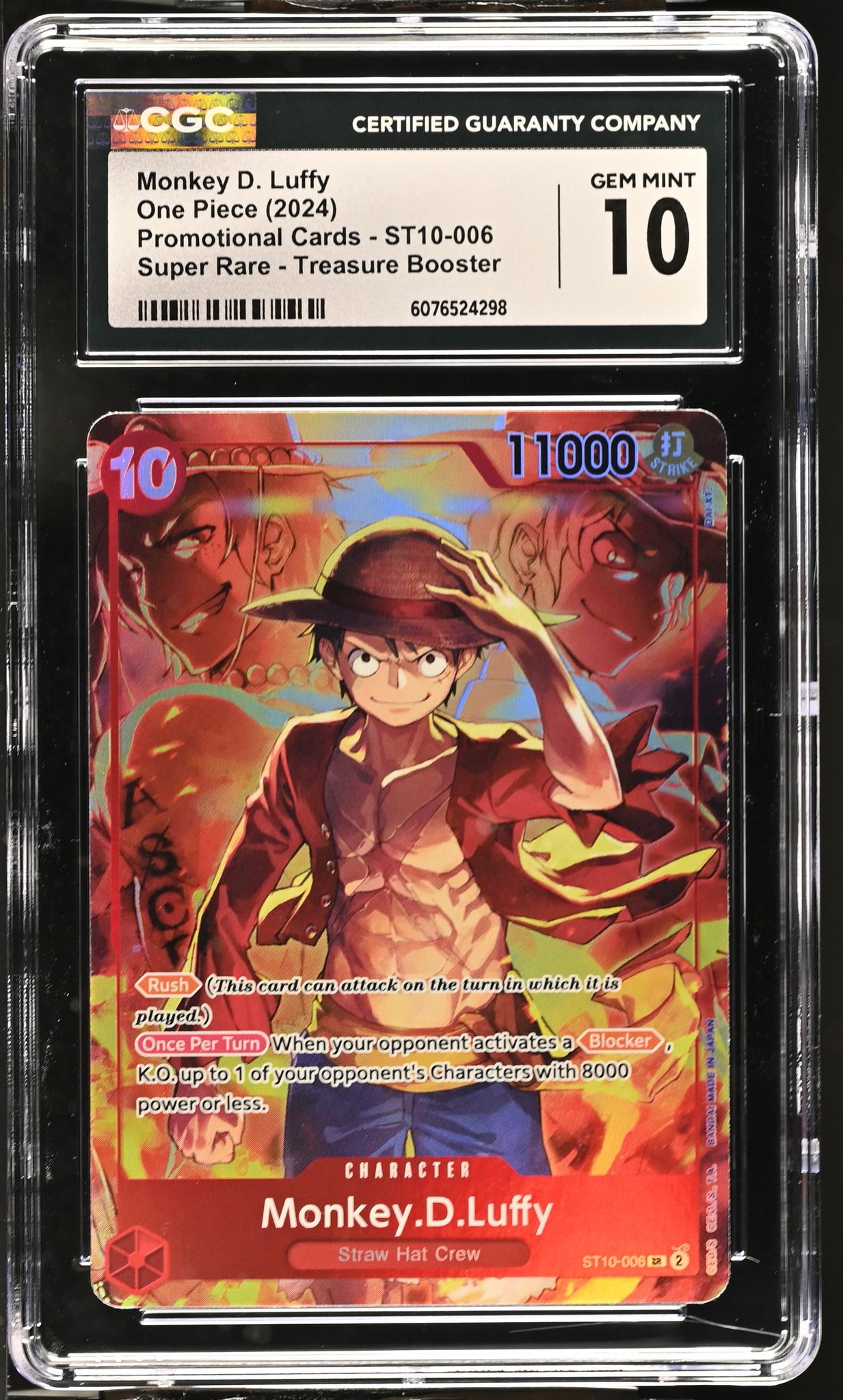 2024 #ST10-006 Monkey D. Luffy Treasure Booster CGC 10