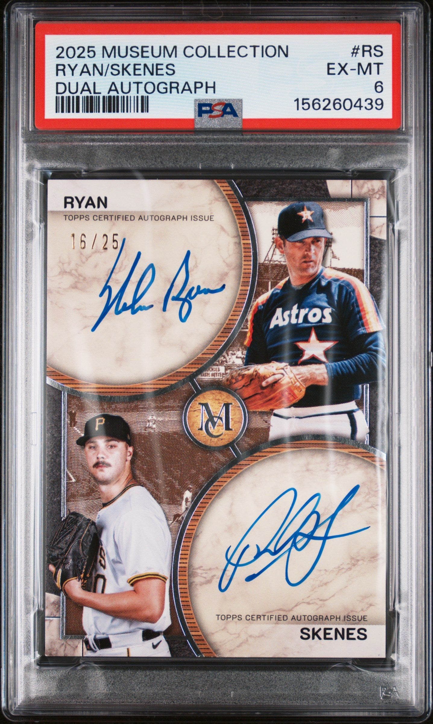 2025 Topps Museum Collection Dual On-Card Autographs Ryan/Skenes #RS /25 PSA 6