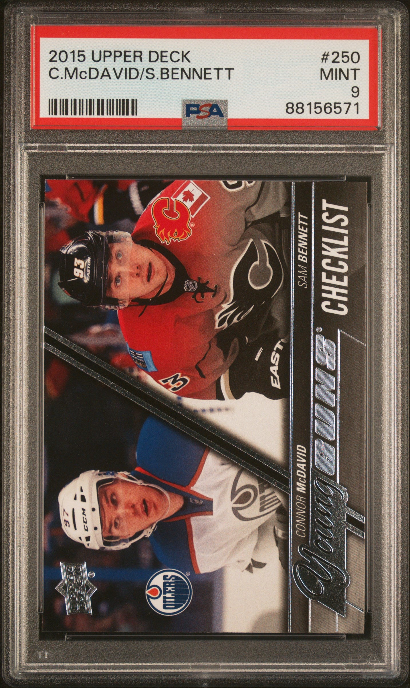 2015 Upper Deck Young Guns Connor Mcdavid/Sam Bennett #250 PSA 9