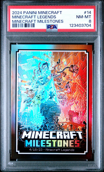 2024 Panini Minecraft Legends Minecraft Milestones #14 PSA 8