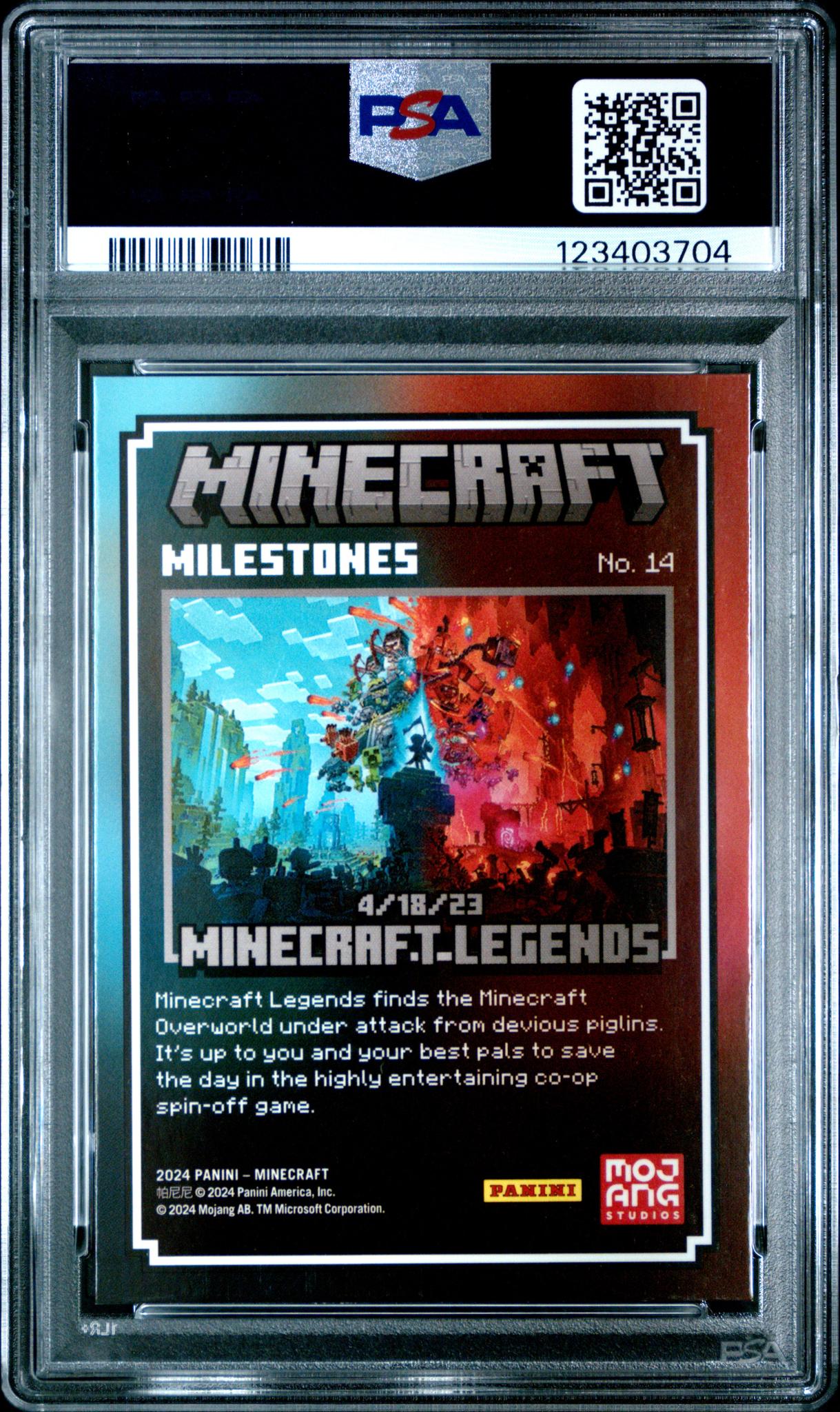2024 Panini Minecraft Minecraft Milestones Minecraft Legends #14 PSA 8