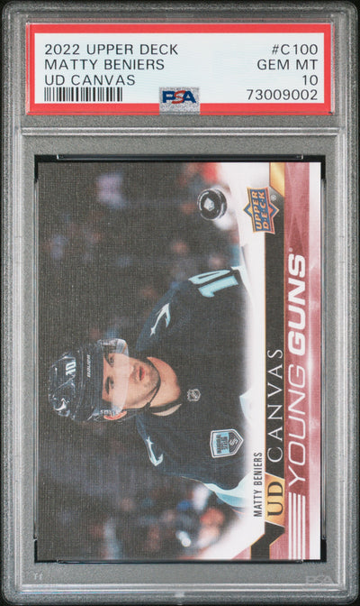 2022 Upper Deck UD Canvas Matty Beniers #C100 Young Guns PSA 10