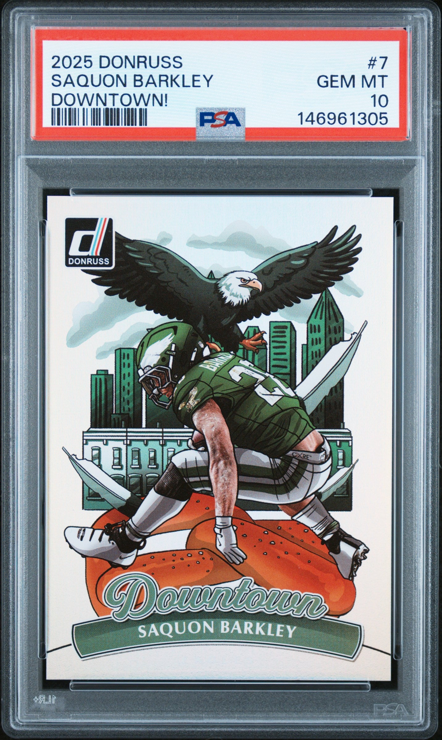 2025 Donruss Downtown Saquon Barkley #7 PSA 10
