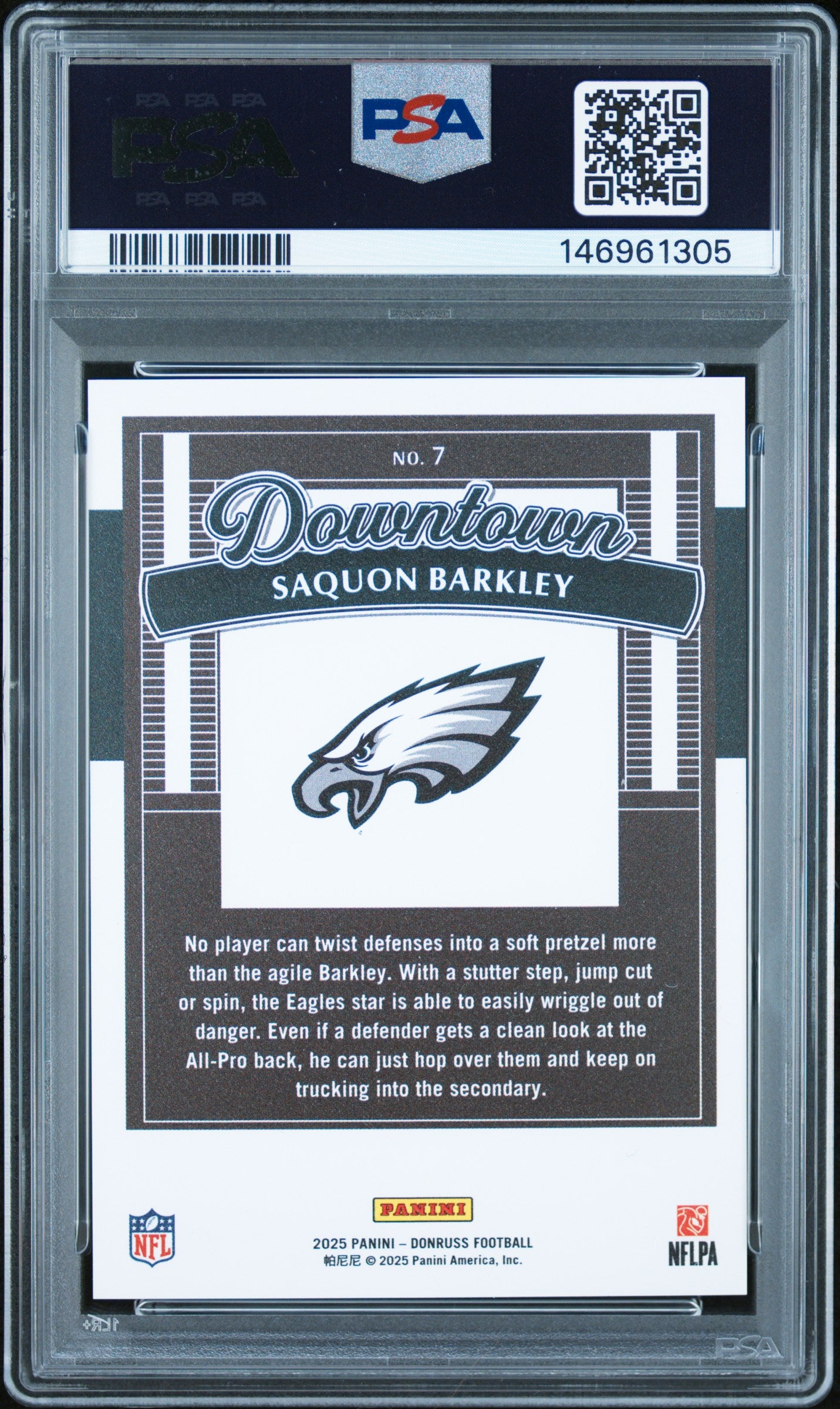 2025 Donruss Downtown Saquon Barkley #7 PSA 10