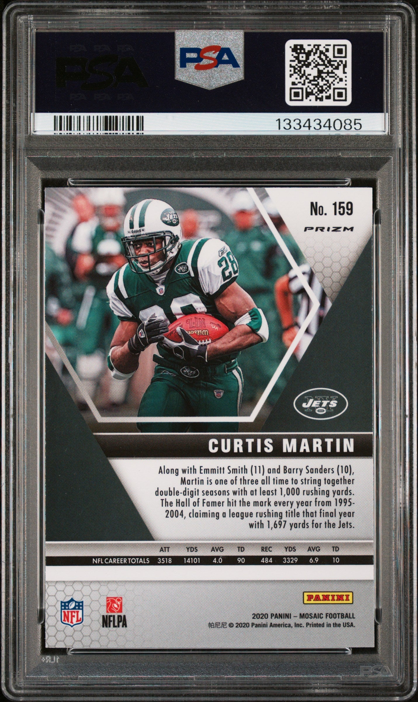 2020 Panini Mosaic Genesis Mosaic Curtis Martin #159 PSA 10
