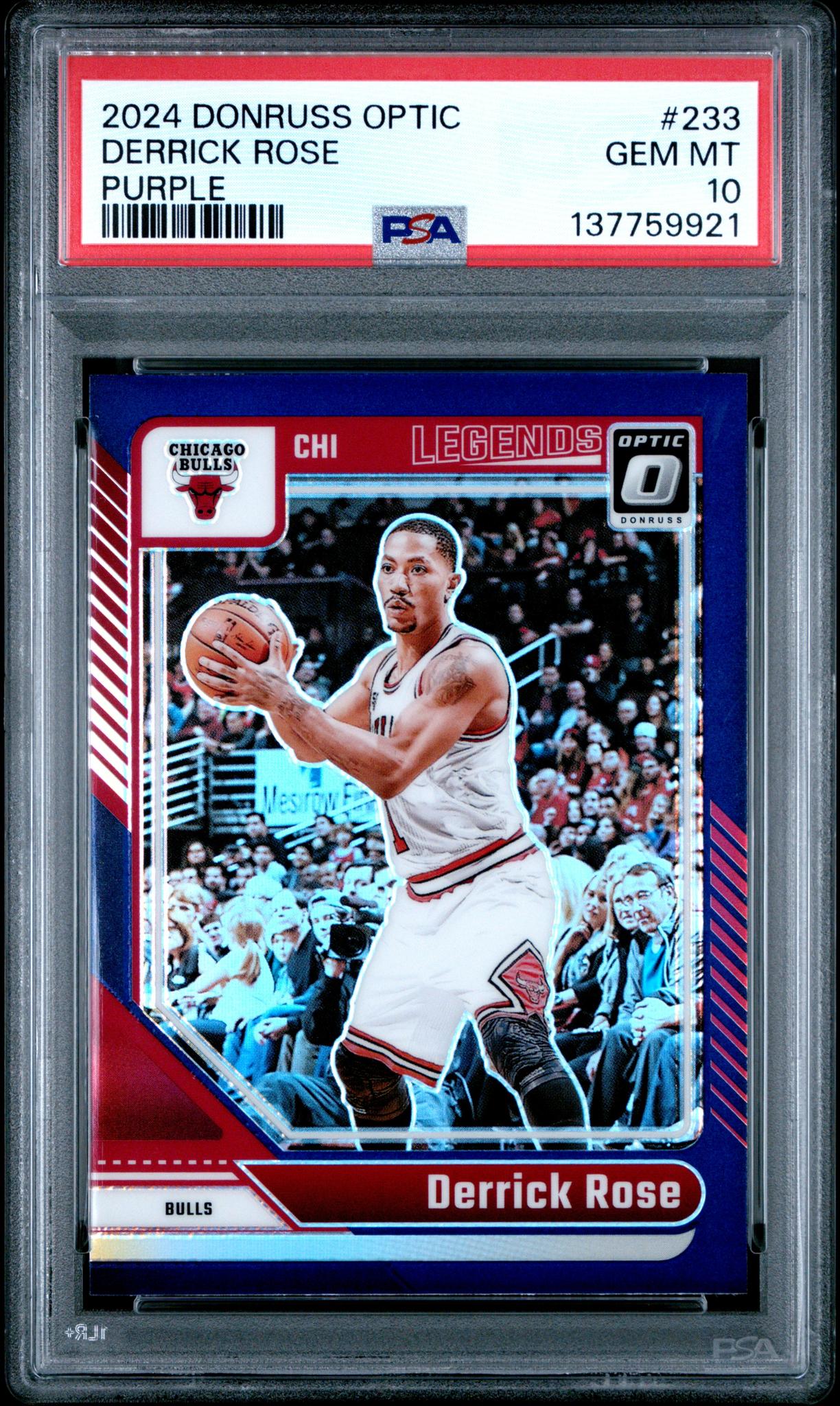 2024 Donruss Optic Purple Derrick Rose #233 PSA 10