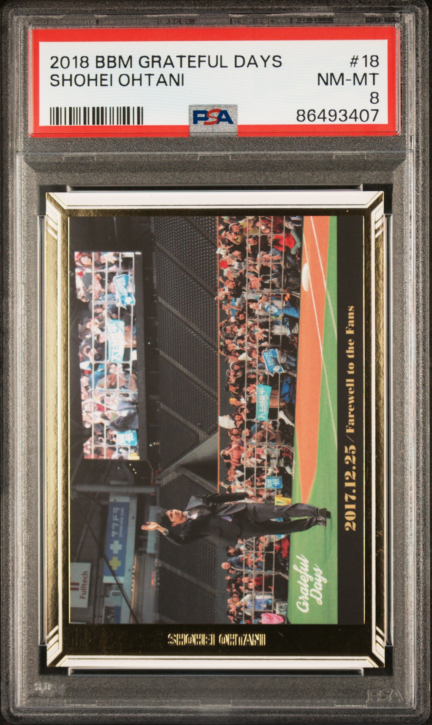 2018 Bbm Grateful Days Shohei Ohtani #18 PSA 8