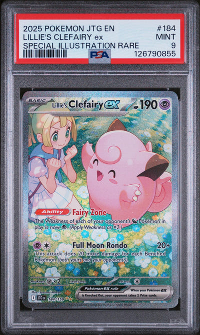 Pokémon JTG Lillie's Clefairy ex #184 Special Illustration Rare PSA 9