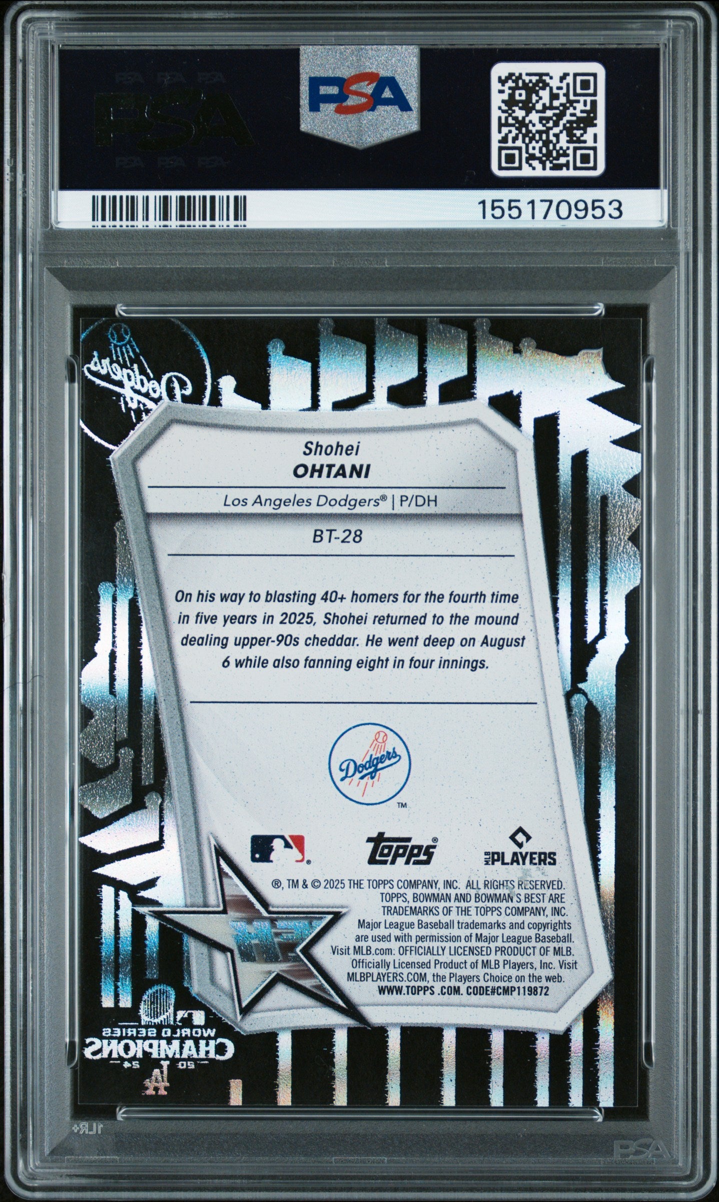 2025 Bowman's Best Best Tek Shohei Ohtani #BT-28 /99 PSA 9