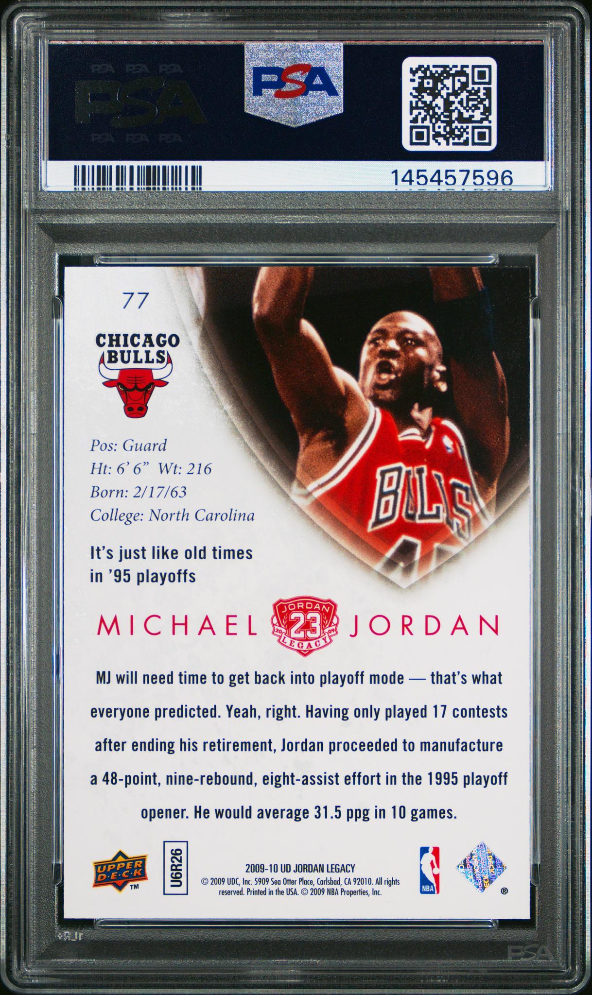 2009 Upper Deck Jordan Legacy Hof Michael Jordan #77 PSA 9