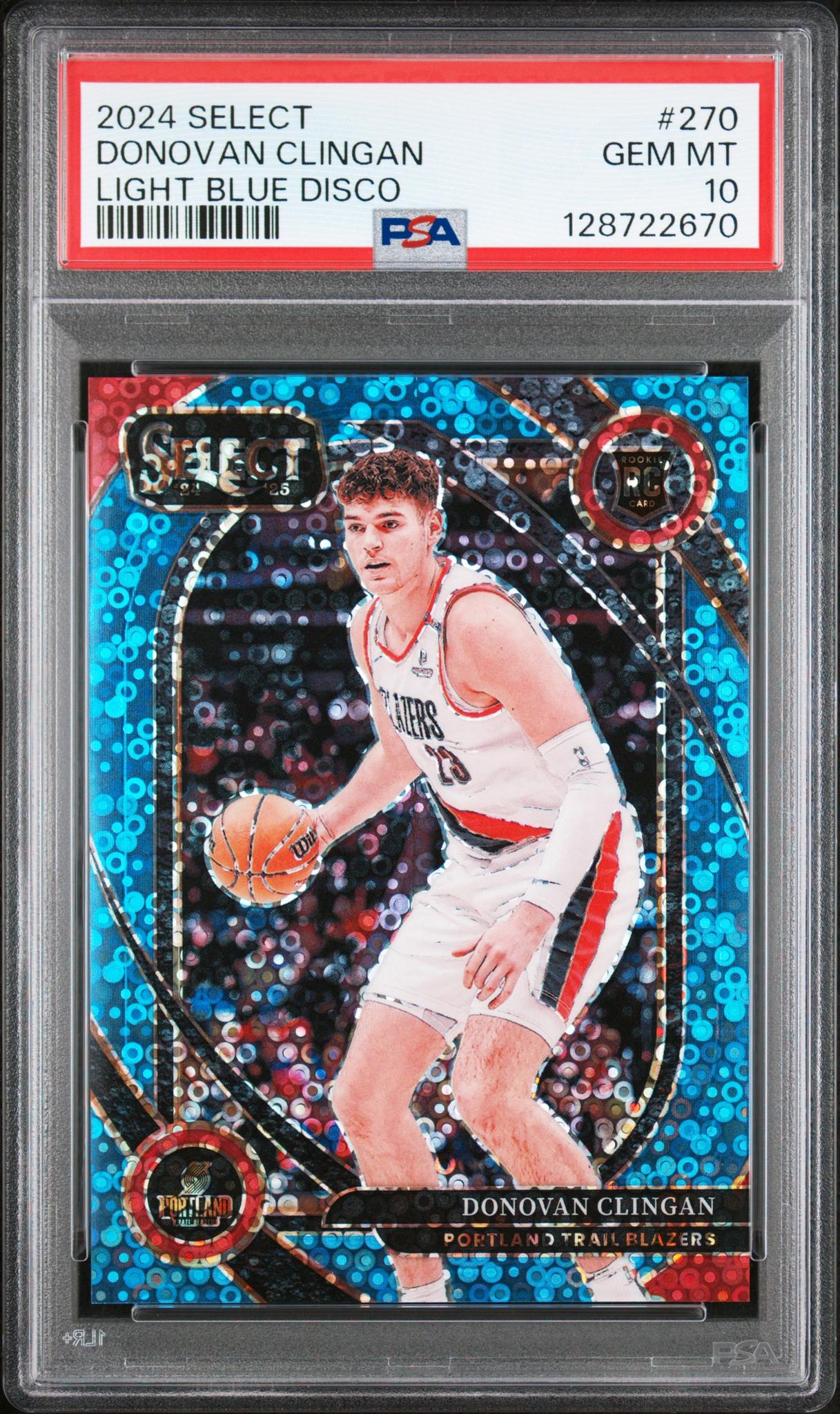 2024 Panini Select Light Blue Disco Donovan Clingan #270 /99 PSA 10