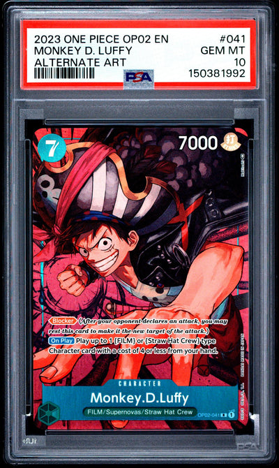 2023 One Piece Monkey D. Luffy #041 Alternate Art PSA 10