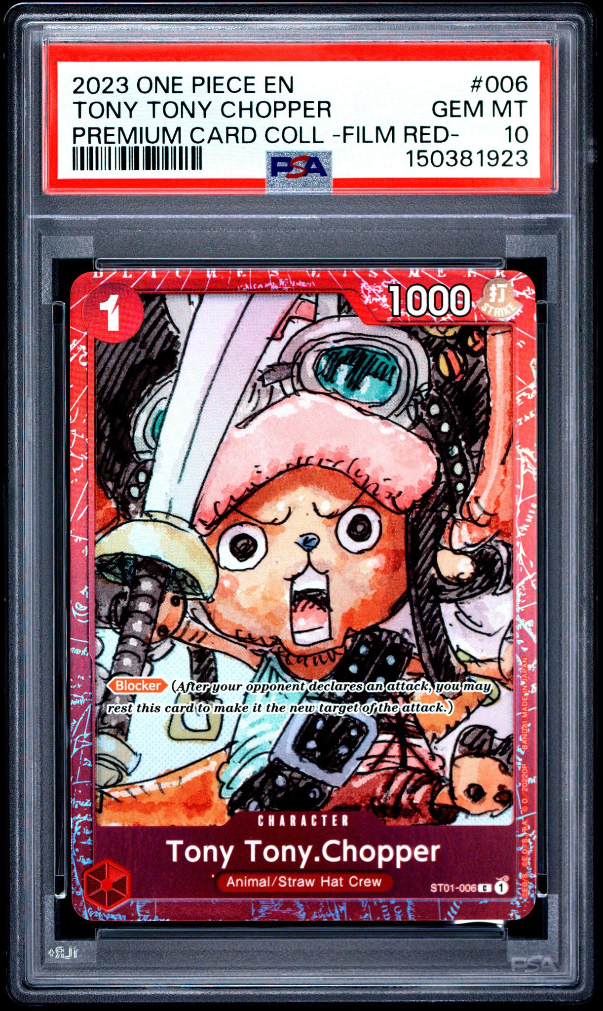 2023 One Piece Premium Card Collection Film Red Tony Tony Chopper #ST01-006 PSA 10