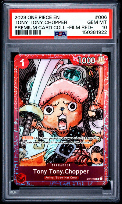 2023 One Piece Tony Tony Chopper #006 Premium Card Coll -Film Red- PSA 10