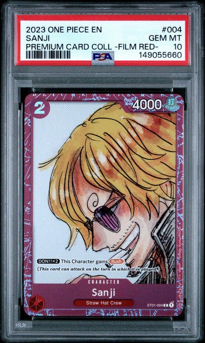2023 One Piece Card Game Sanji ST01-004 Film Red PSA 10