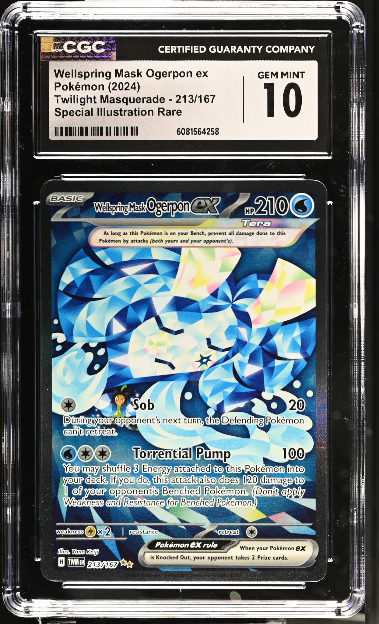 2024 Pokemon #213/167 Wellspring Mask Ogrepon Twilight Masquerade CGC 10