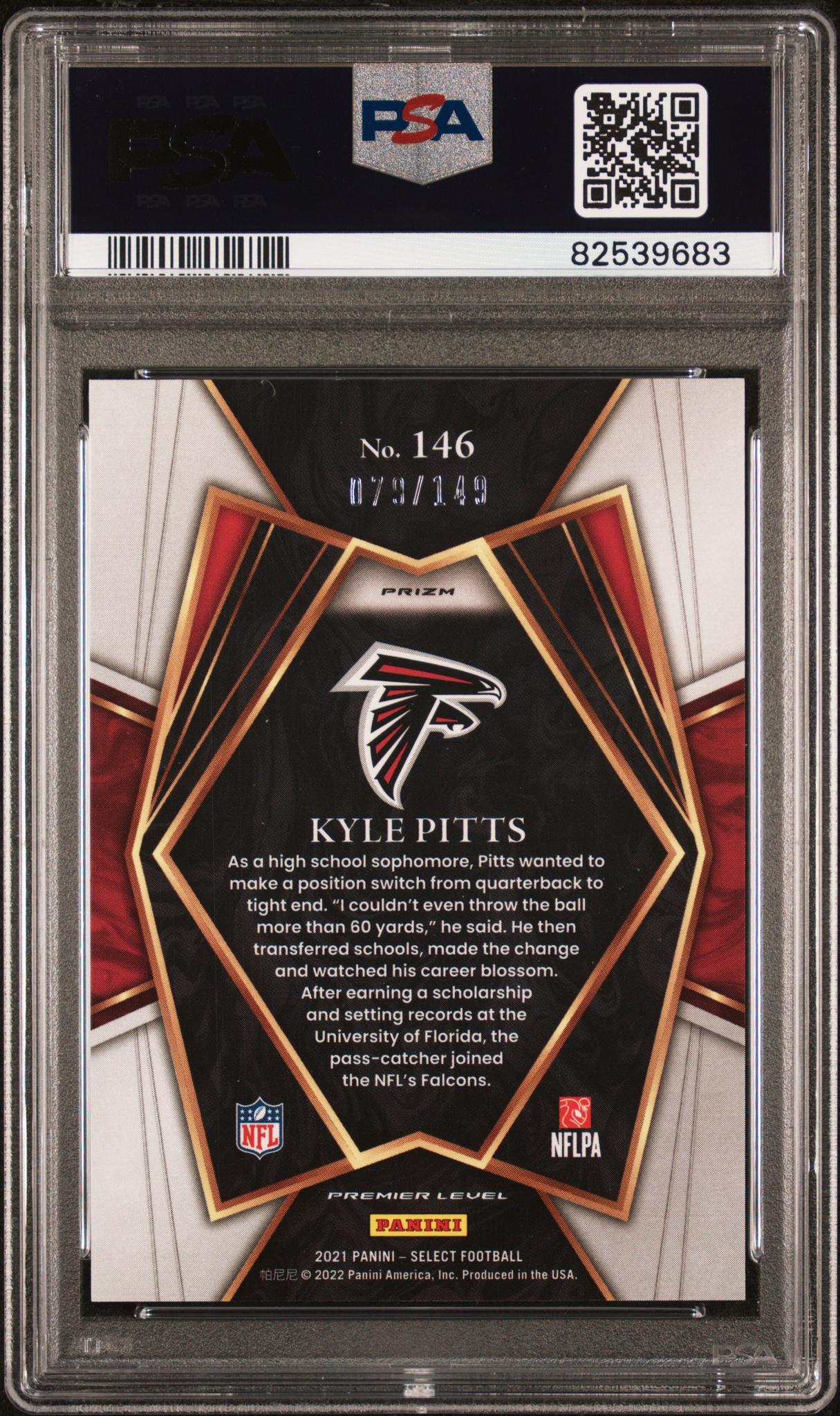 2021 Panini Select Blue Prizm Kyle Pitts #146 /149 PSA 10