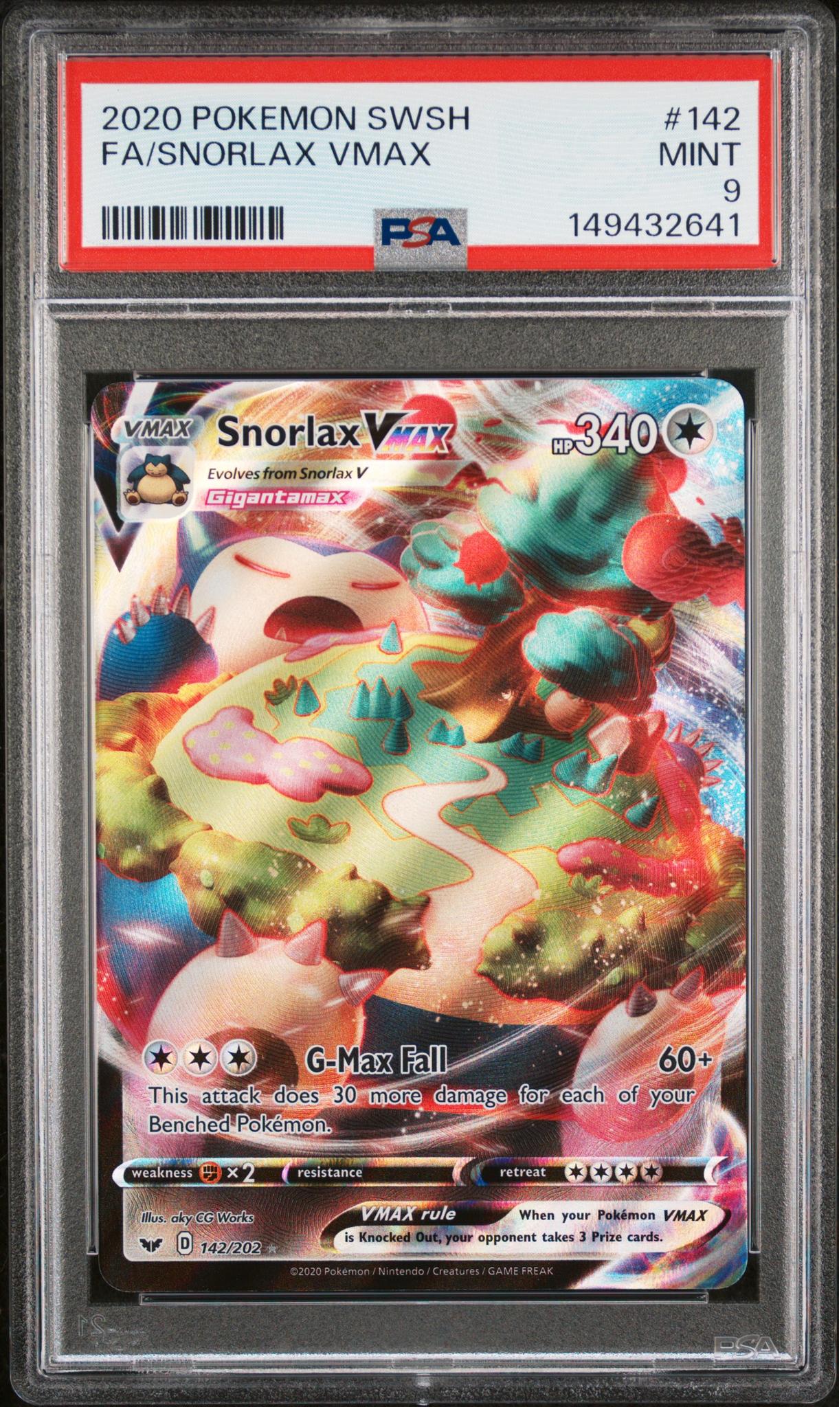 2020 Pokemon Sword and Shield Snorlax Vmax #142 PSA 9