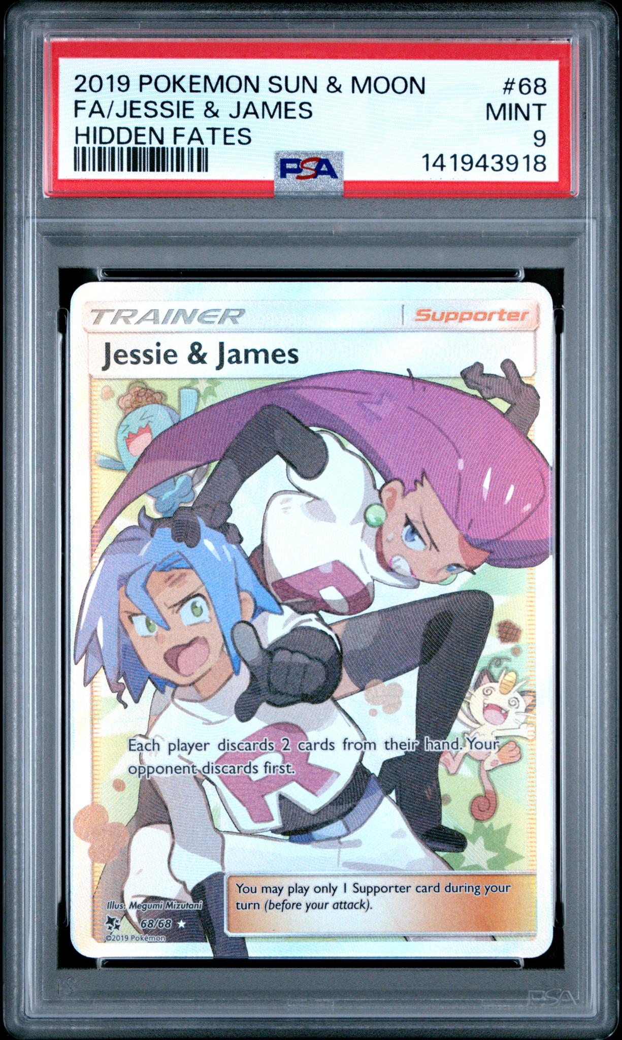 2019 Pokemon Sun and Moon Hidden Fates James/Jessie #68 PSA 9