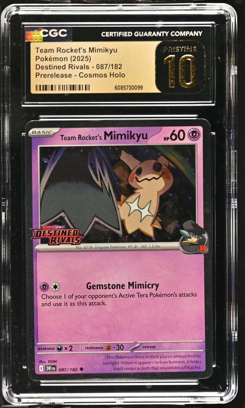 2025 Pokemon #087/182 Mimikyu Destined Rivals CGC 10
