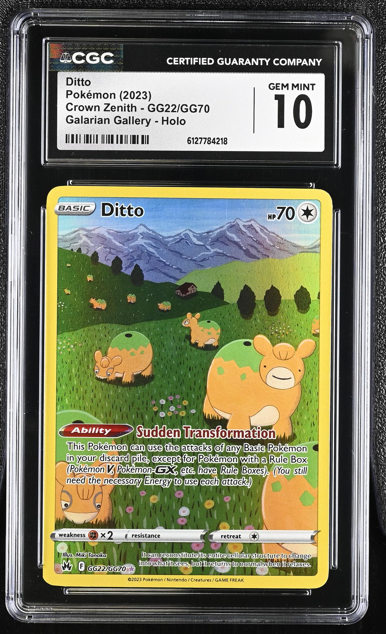 2023 Crown Zenith #GG22/GG70 Ditto Galarian Gallery CGC 10