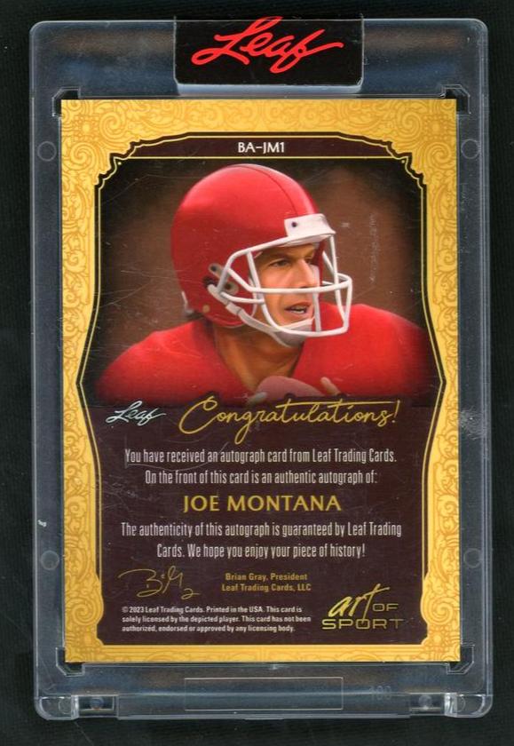 2013 Leaf Art of Sport BA-JM1 Joe Montana /35 Auto