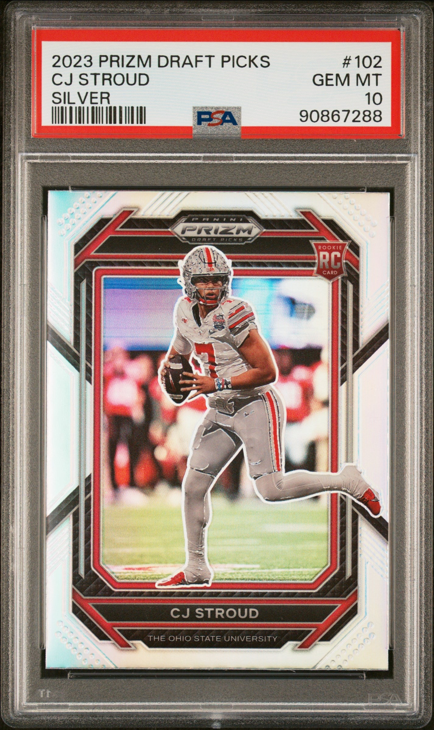 2023 Panini Prizm Draft Picks Silver Prizm CJ Stroud #102 PSA 10