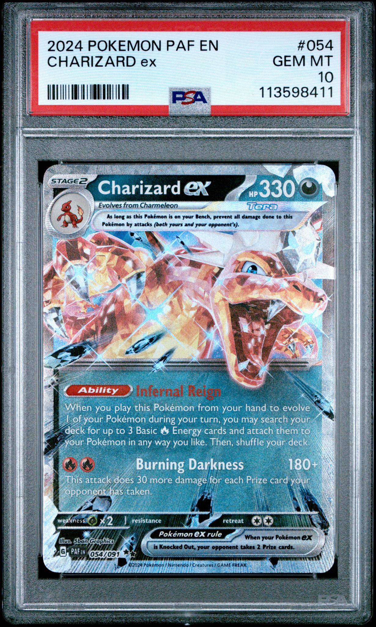 2024 Pokemon Scarlet and Violet Paldean Fates Charizard Ex #54 PSA 10