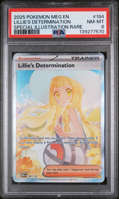 Pokémon Lillie's Determination #184/132 Special Illustration Rare PSA 8