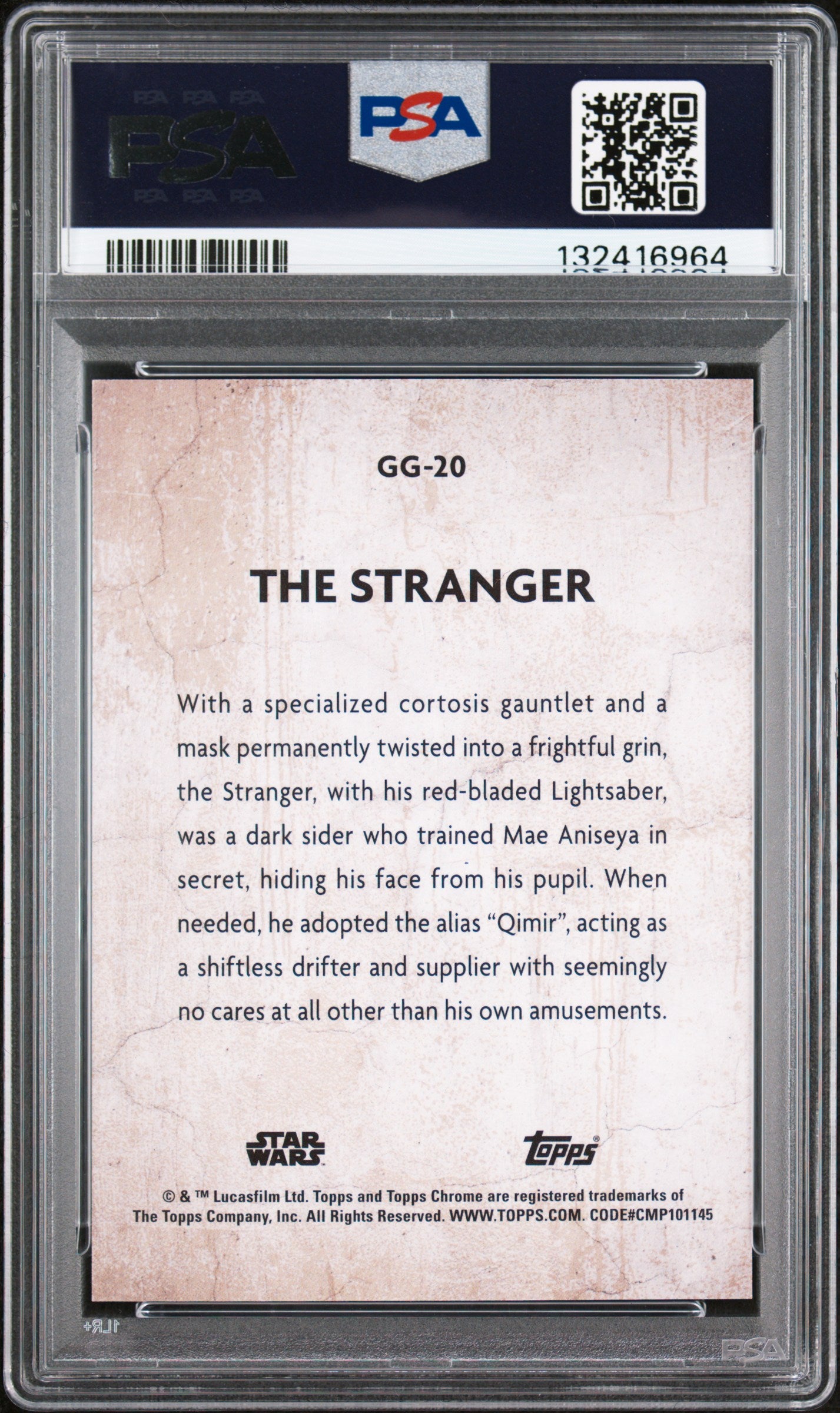 2025 Topps Chrome Star Wars Galactic Graffiti the Stranger #GG20 PSA 10