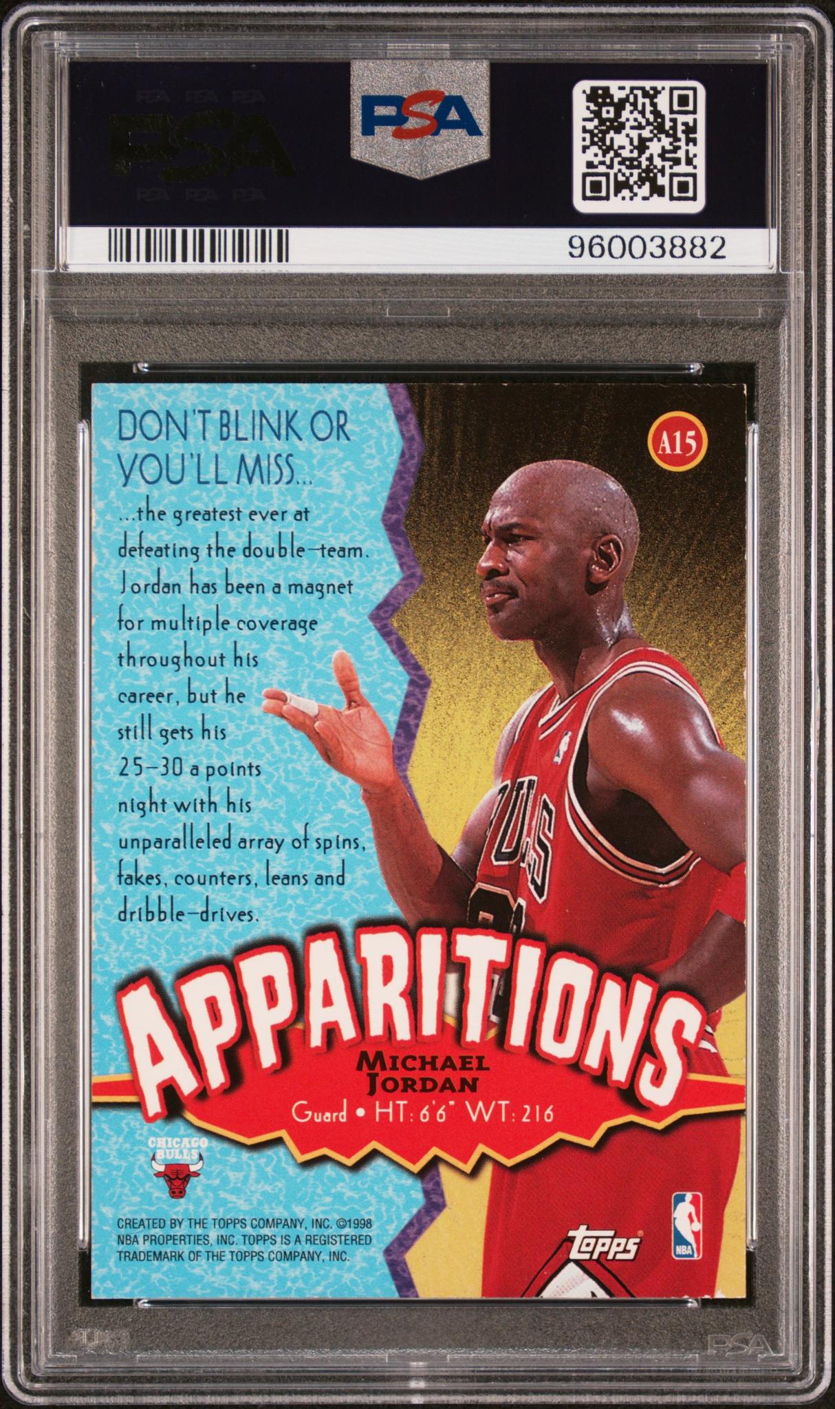 1998 Topps Apparitions Michael Jordan #A15 PSA 8