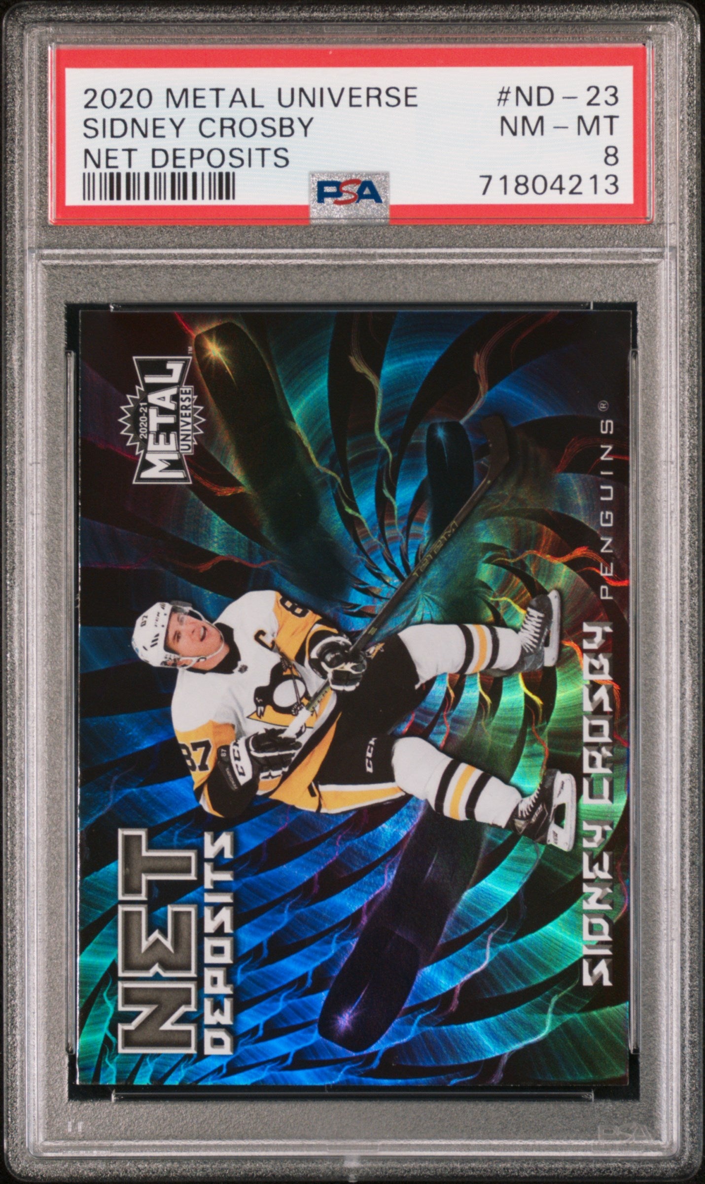 2020 Skybox Metal Universe Net Deposits Sidney Crosby #ND-23 PSA 8